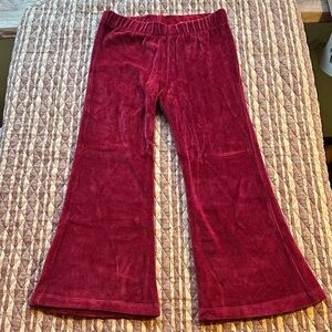 Kate Quinn ruby red velour flare pants